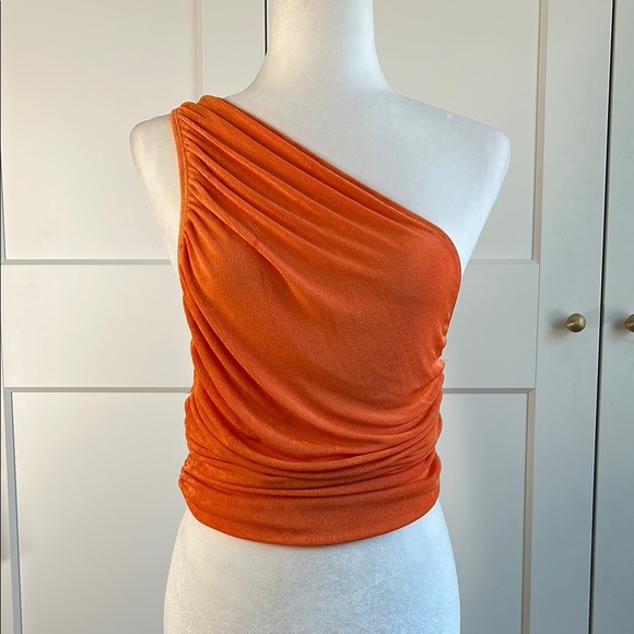 Lioness Orange One-Shoulder Crop Top | 4 - Picture 2 of 7